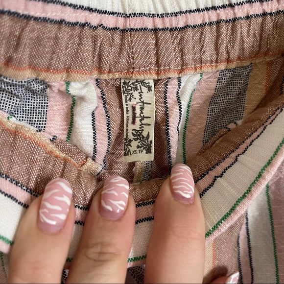 ‼️‼️SOLD‼️‼️Free People Striped Wide Leg Linen Pants - Picture 5 of 8